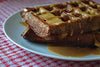 Cocoa Banana Waffles & Nut Butter Drizzle