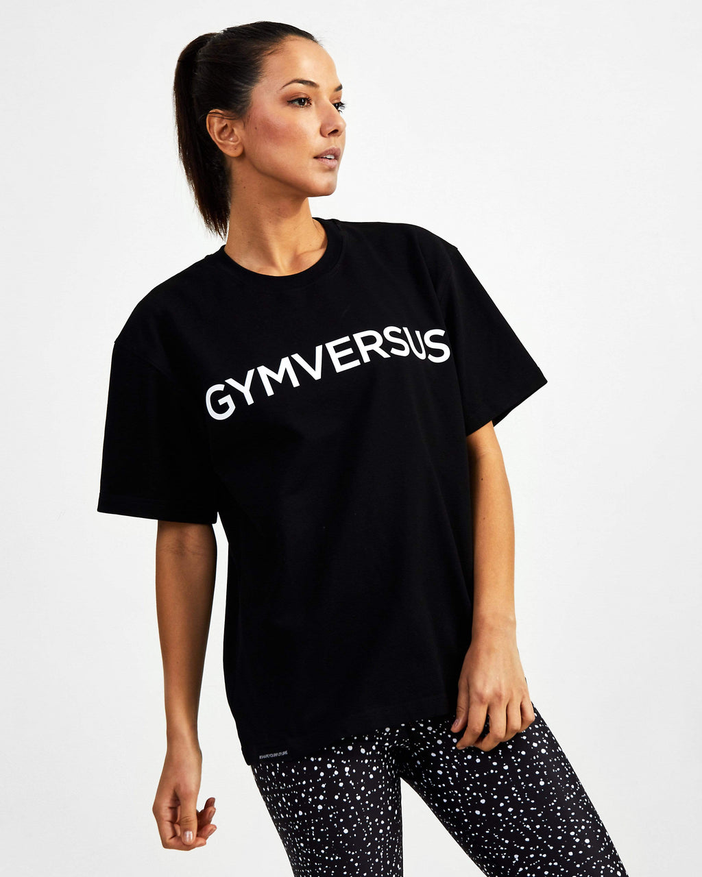 Big Logo Superset Oversized Cotton Tee - Black - GYMVERSUS