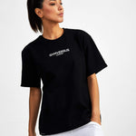 Small Logo Superset Oversized Cotton Tee - Black - GYMVERSUS