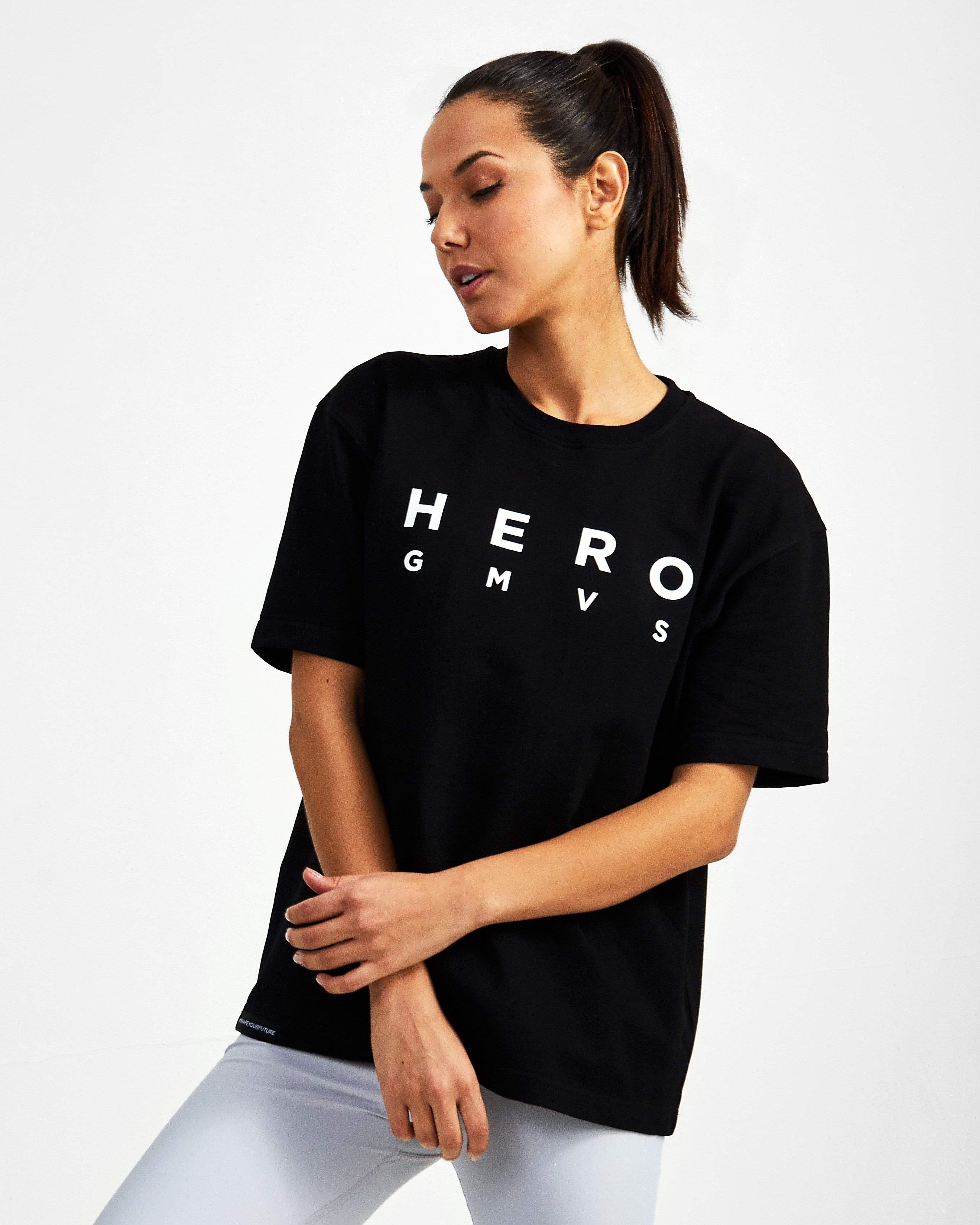 Hero Superset Oversized Cotton Tee - Black - GYMVERSUS