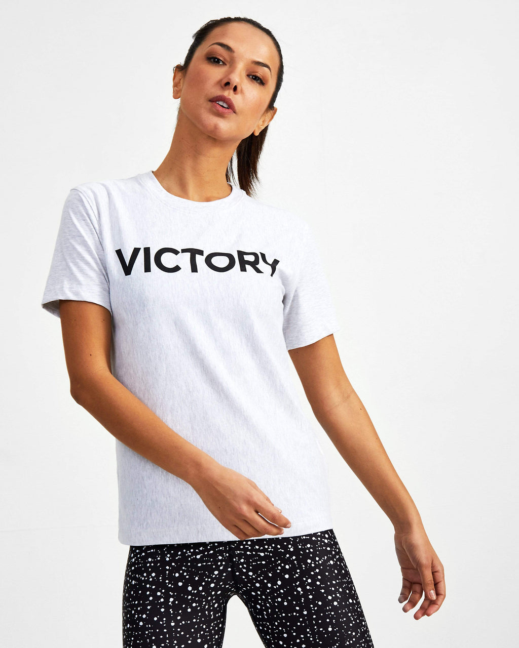 Victory Starter Crew Neck Tee - Marl Grey - GYMVERSUS