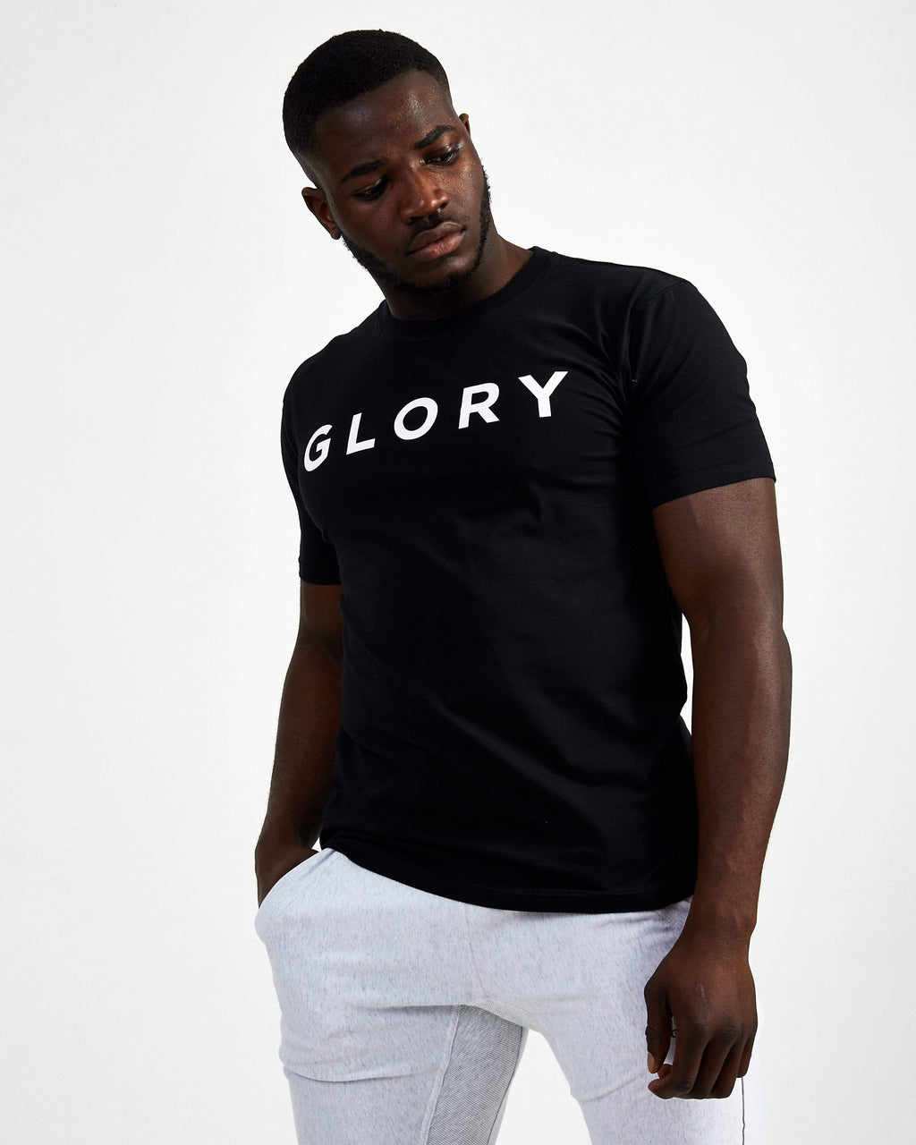 Glory Starter Crew Neck Tee - Black - GYMVERSUS