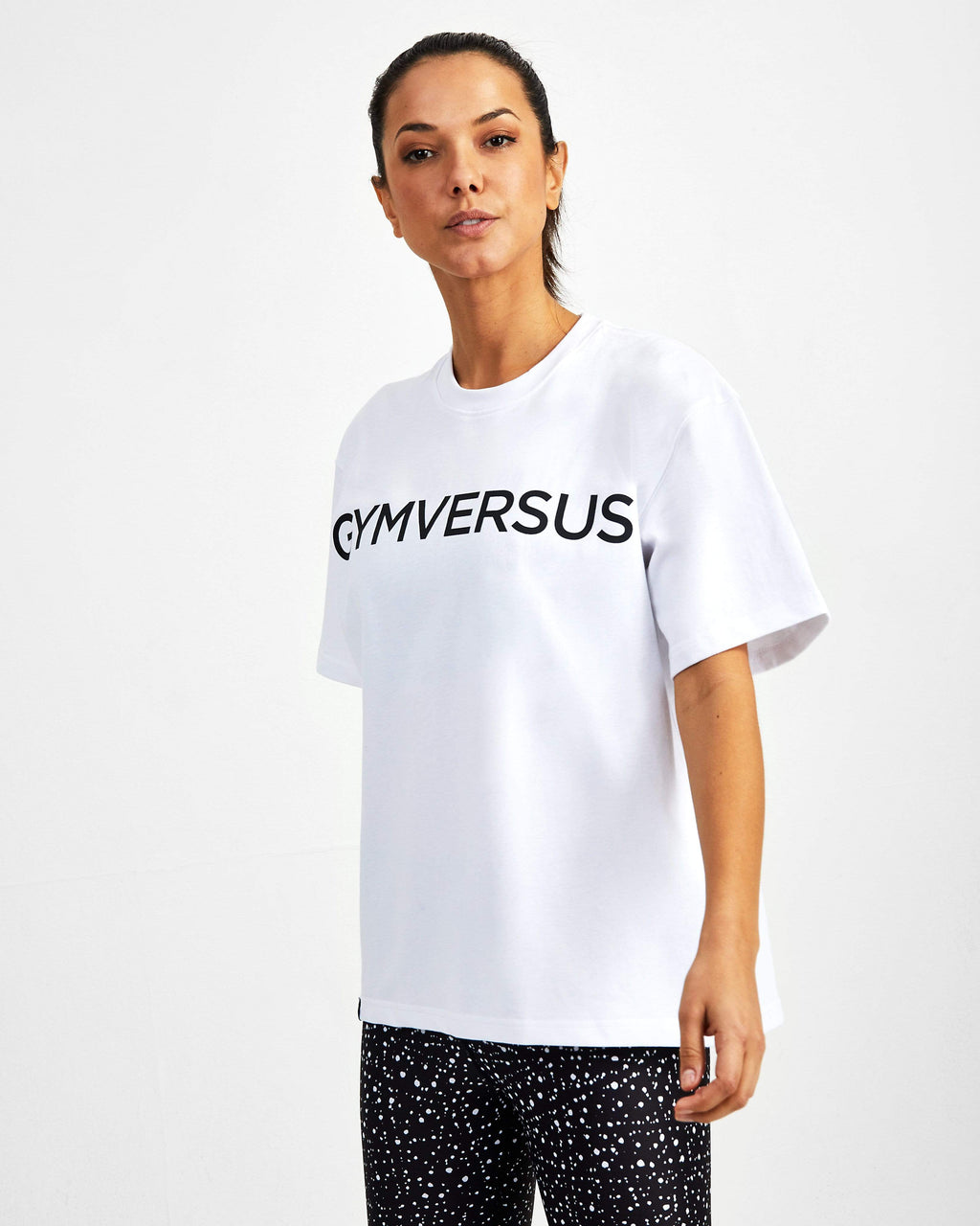 Big Logo Superset Oversized Cotton Tee - White - GYMVERSUS