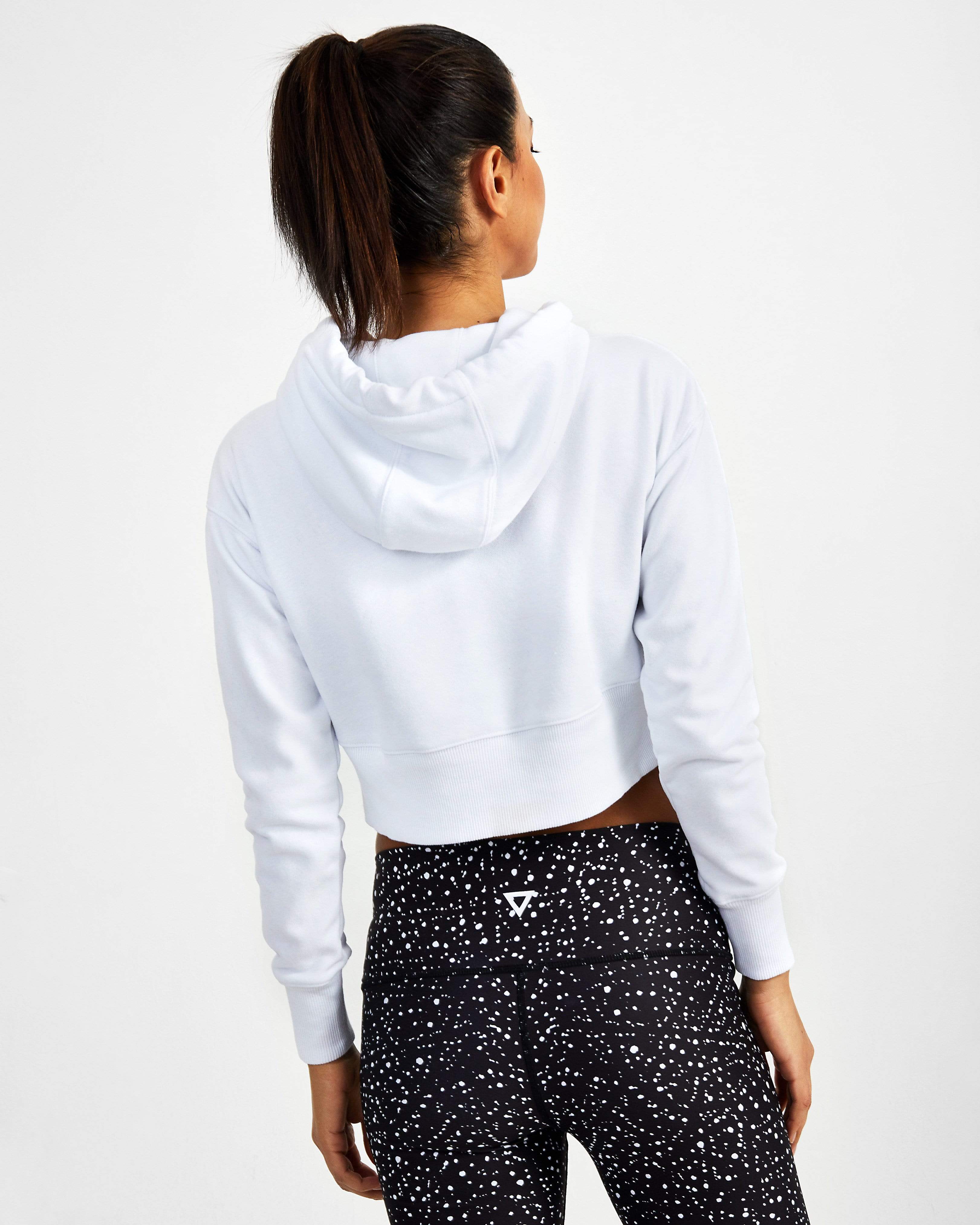 Half-Time Cropped Hoodie - White - GYMVERSUS