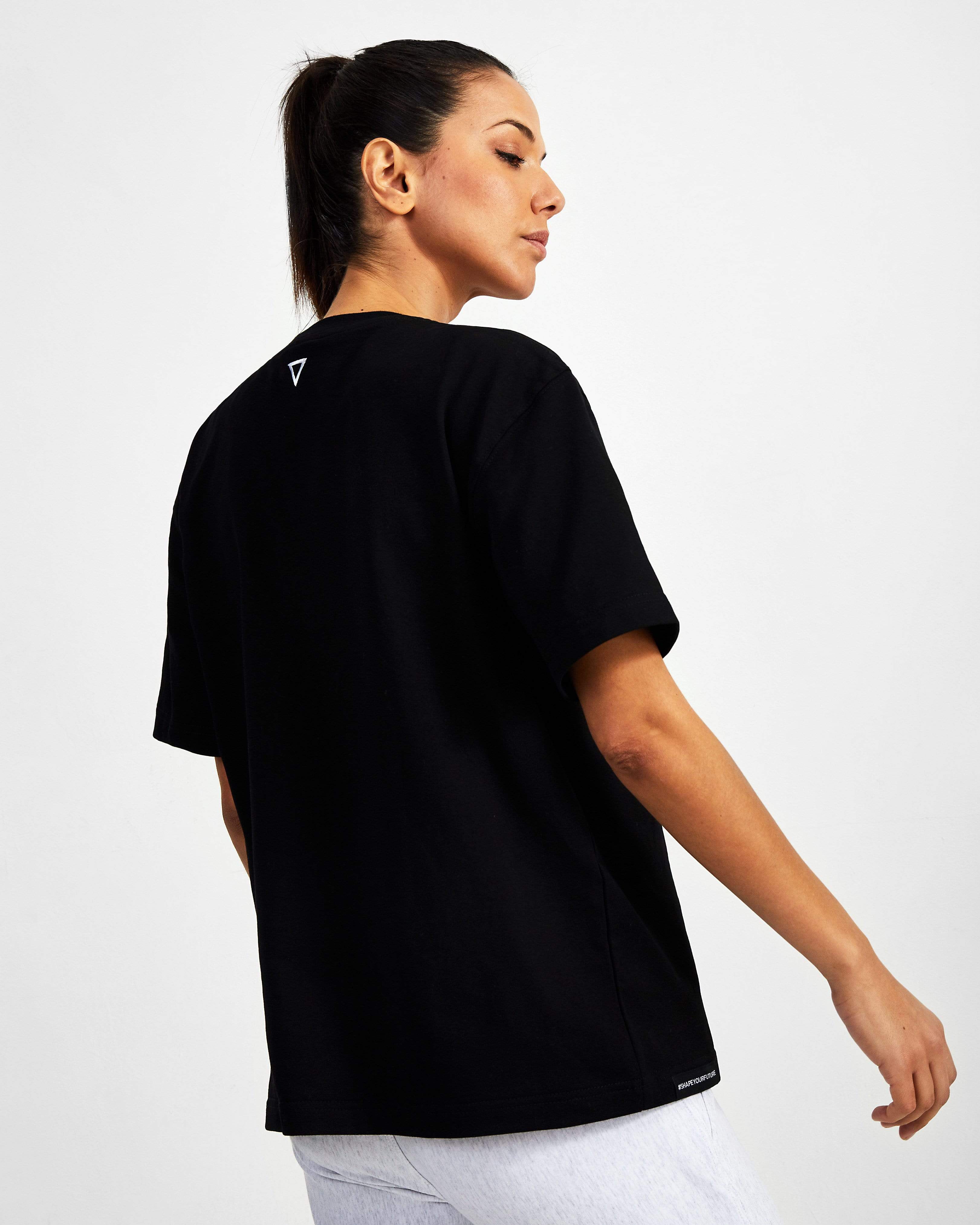 Small Logo Superset Oversized Cotton Tee - Black - GYMVERSUS