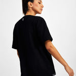 Small Logo Superset Oversized Cotton Tee - Black - GYMVERSUS