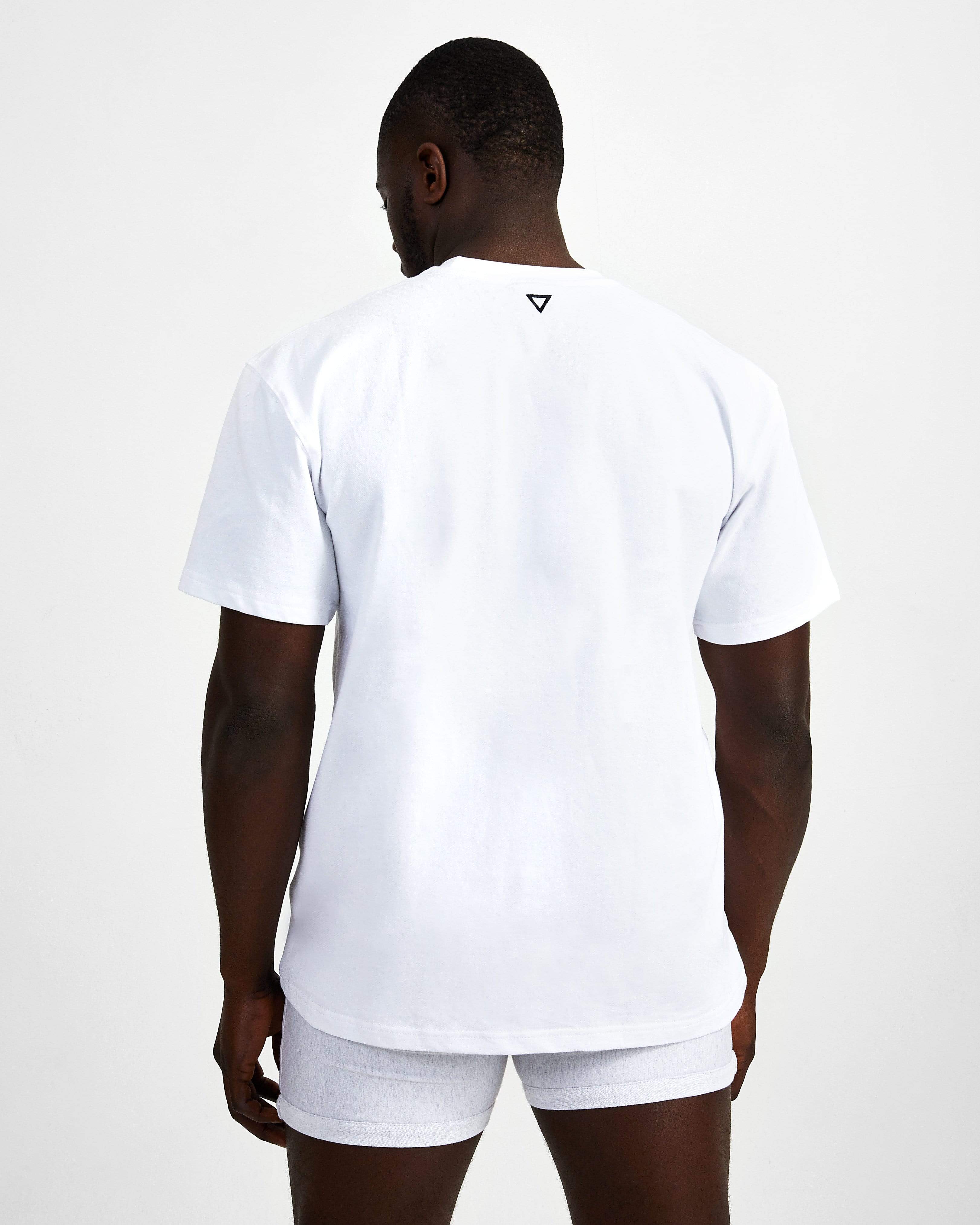 Small Logo Superset Oversized Cotton Tee - White - GYMVERSUS