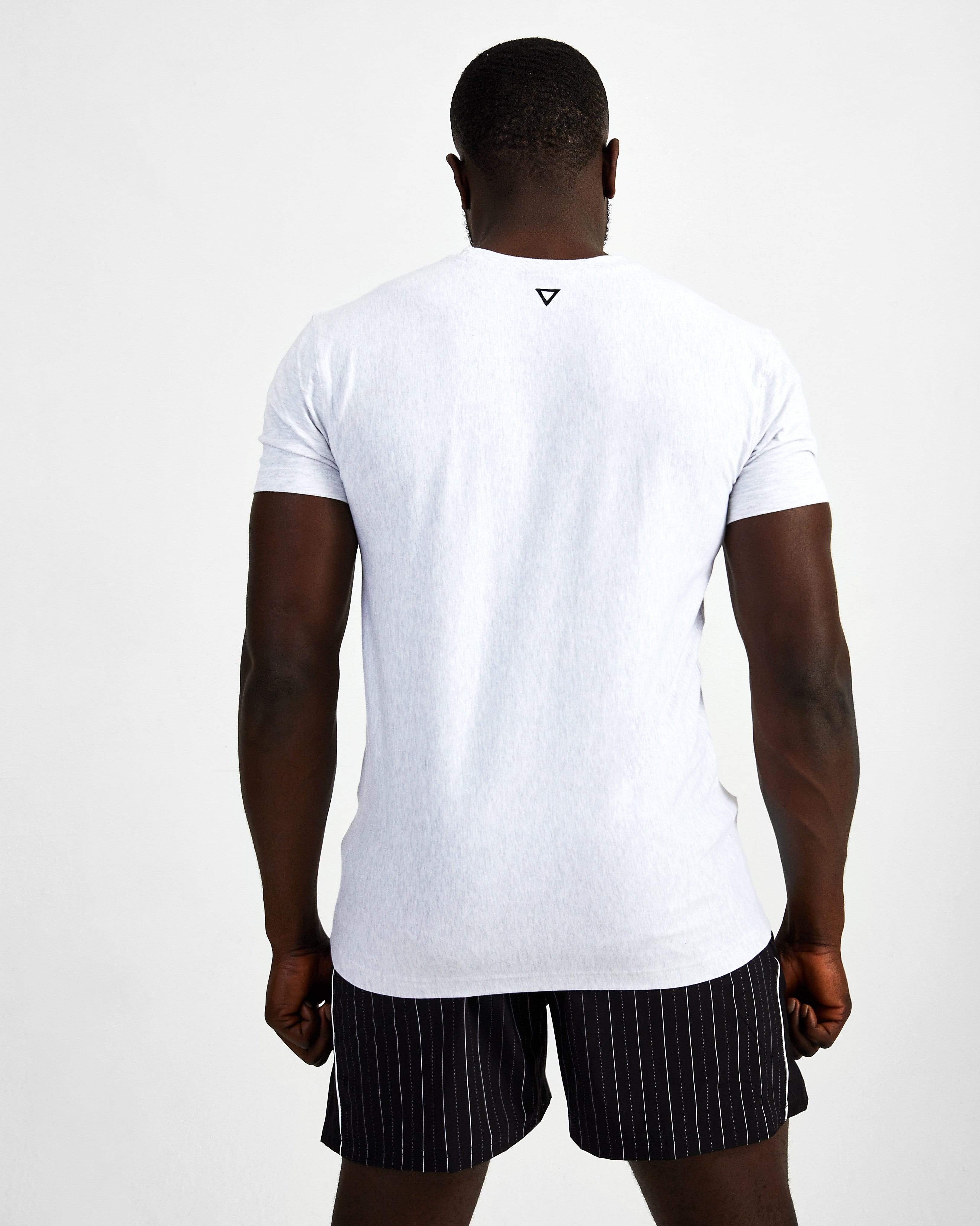 Small Logo Starter Crew Neck Tee - Marl Grey - GYMVERSUS