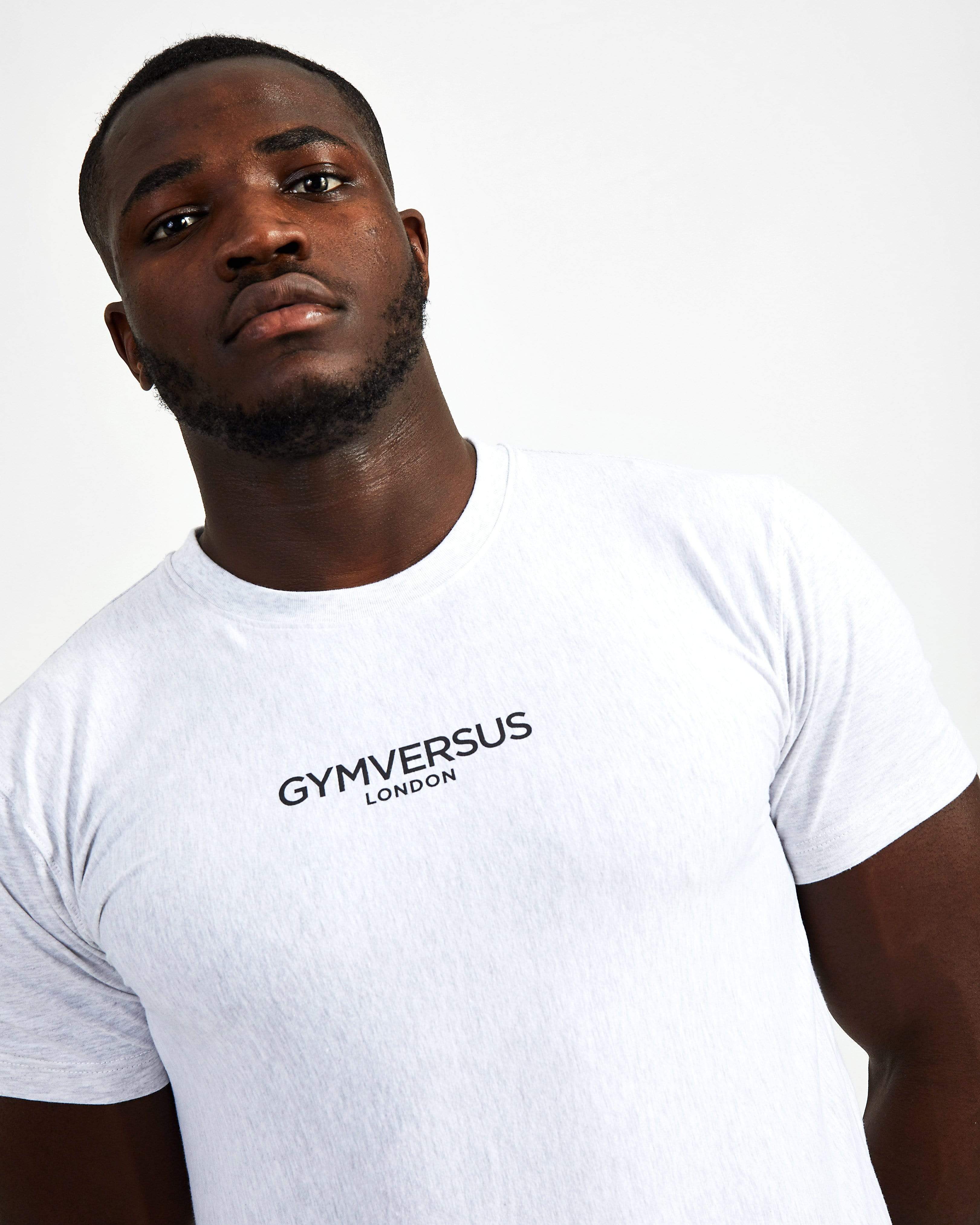 Small Logo Starter Crew Neck Tee - Marl Grey - GYMVERSUS