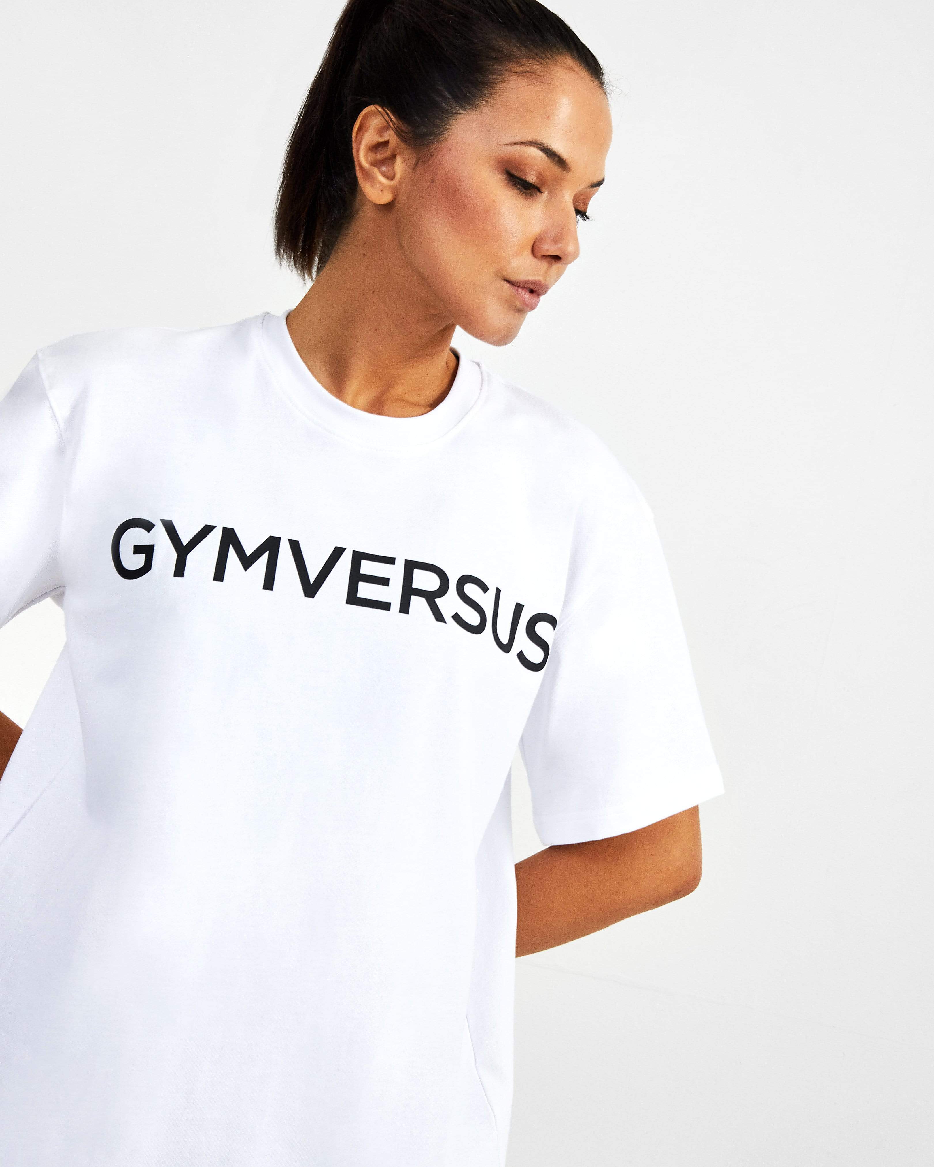 Big Logo Superset Oversized Cotton Tee - White - GYMVERSUS