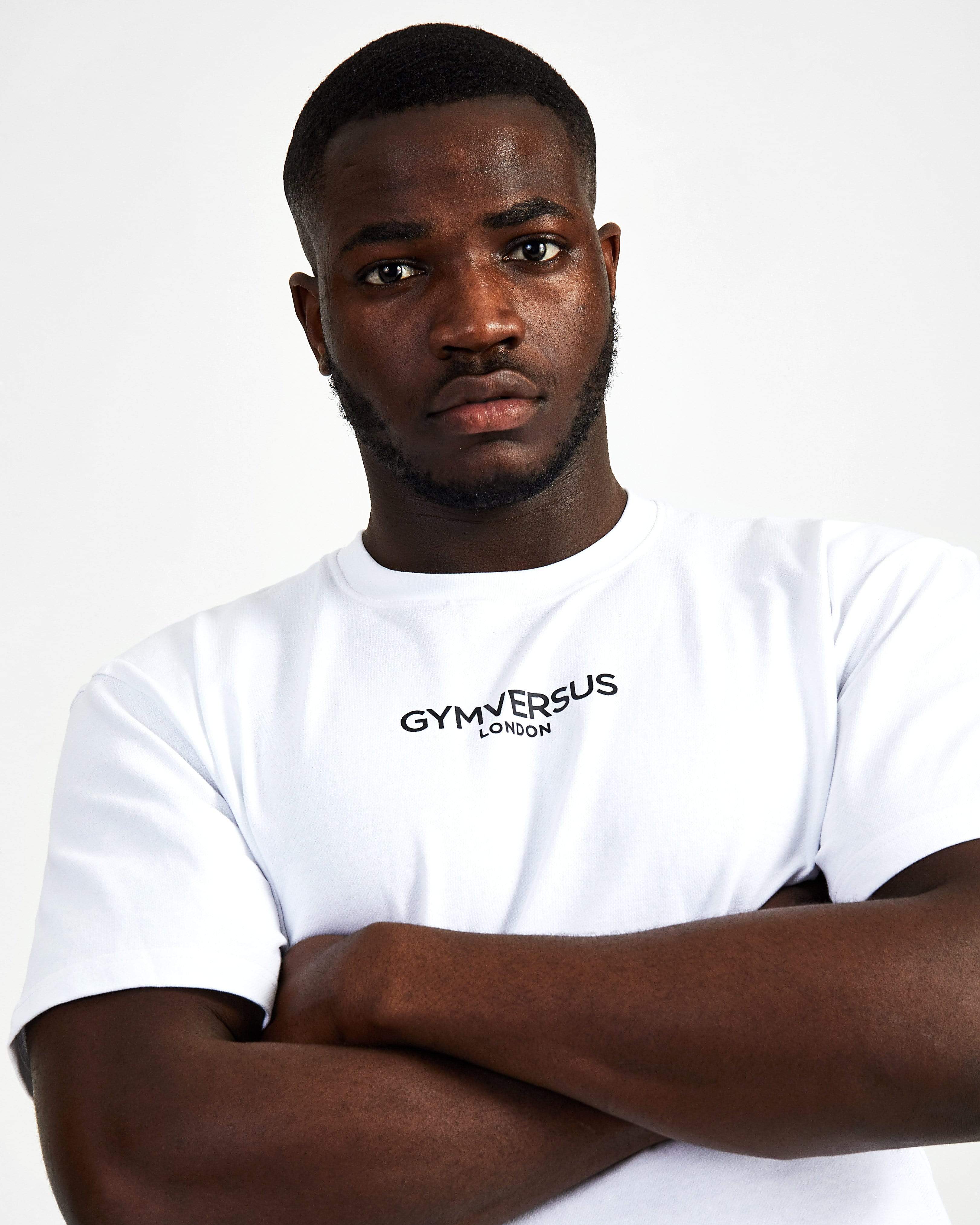 Small Logo Superset Oversized Cotton Tee - White - GYMVERSUS