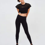 Mesh Crop Top - Black - GYMVERSUS