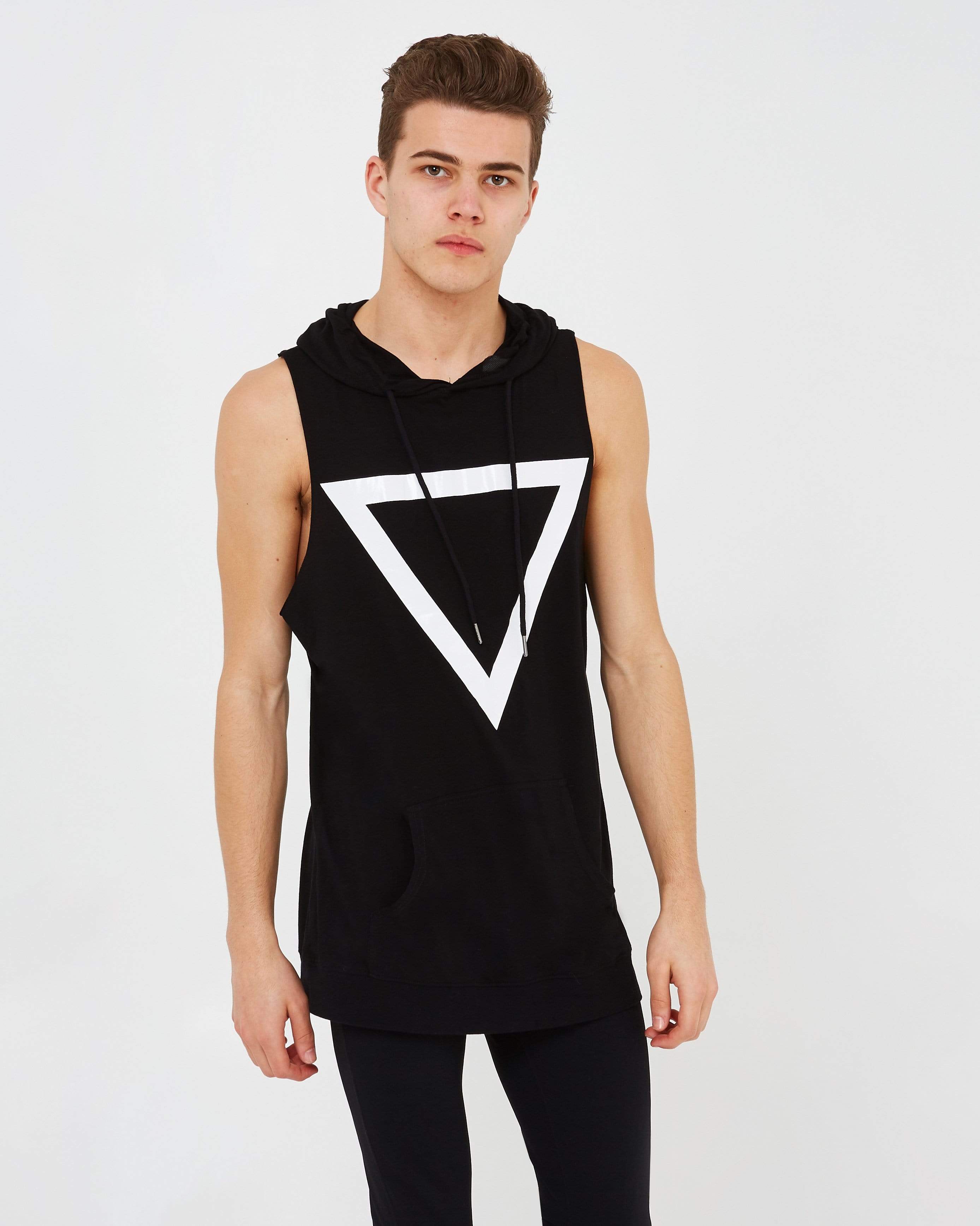 Sleeveless Hoodie - Black - GYMVERSUS
