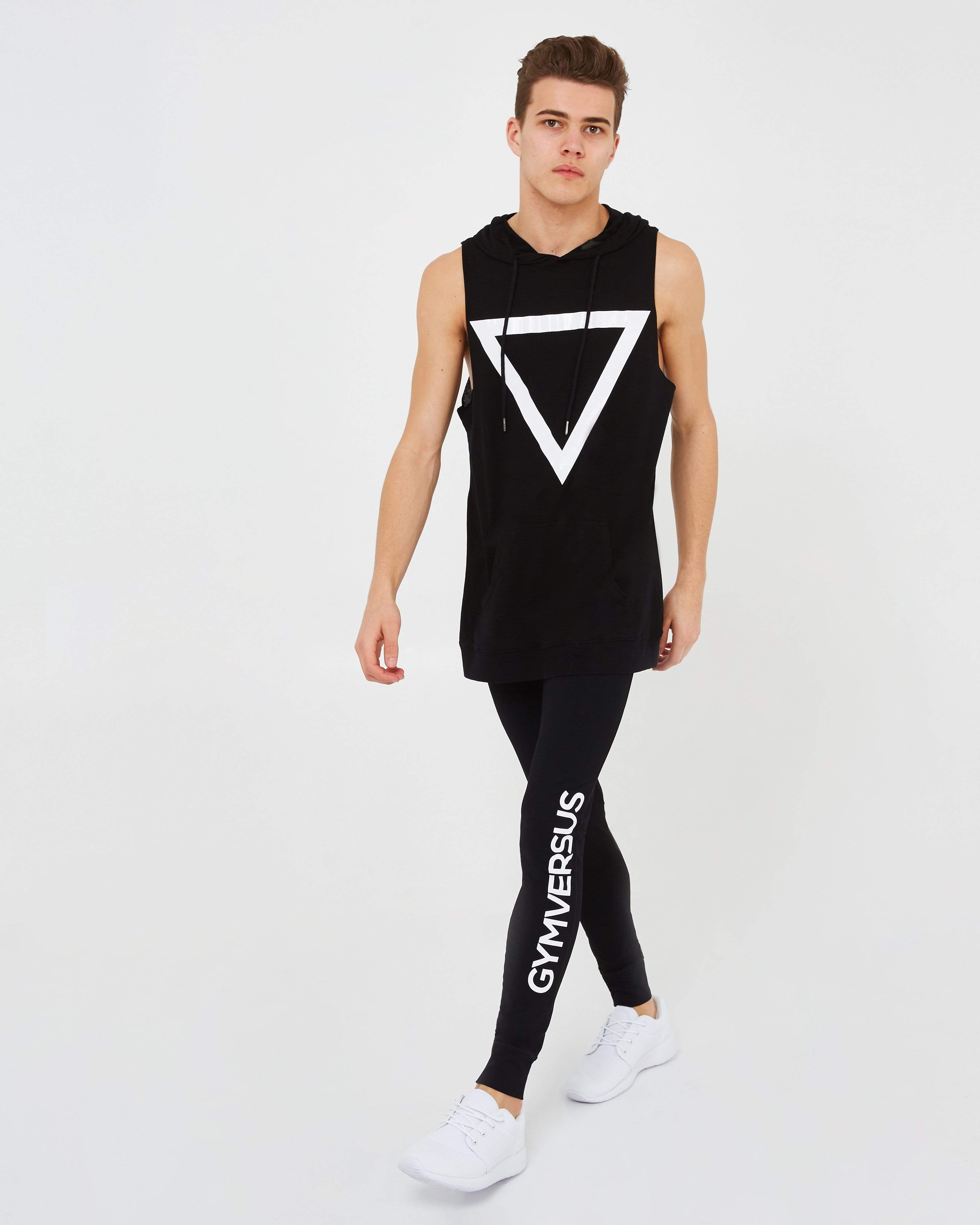 Sleeveless Hoodie - Black - GYMVERSUS